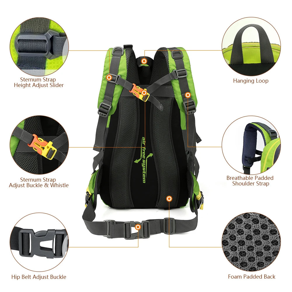 TOMSHOO 40L Water Resistant Hiking Backpack